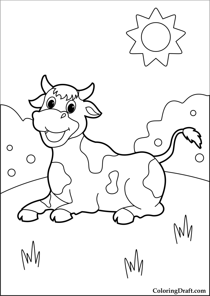 Cow with Spots Coloring Pages - ColoringDraft.com