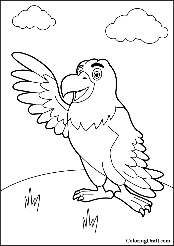 Cartoon Eagle Coloring Pages