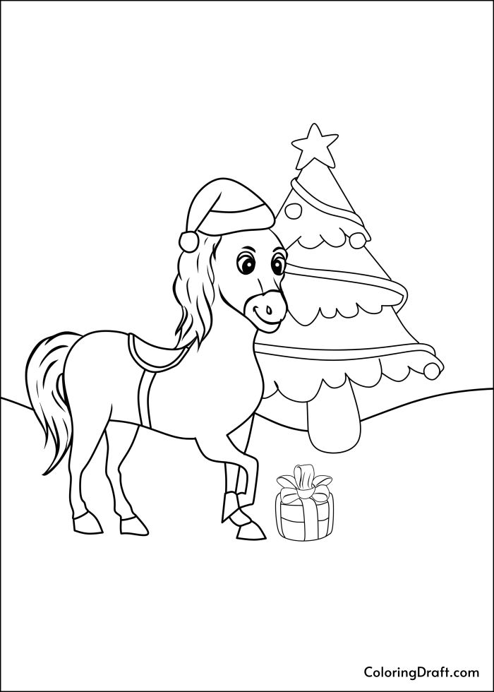 Christmas Horse Coloring Pages Christmas Horse Coloring Pages