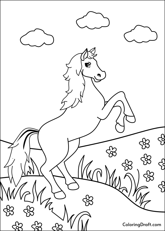Jumping Horse Coloring Pages Jumping Horse Coloring Pages