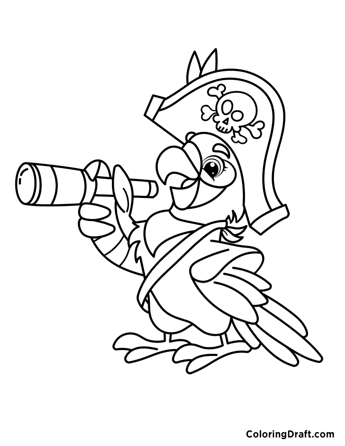 Pirate Parrot Coloring Pages