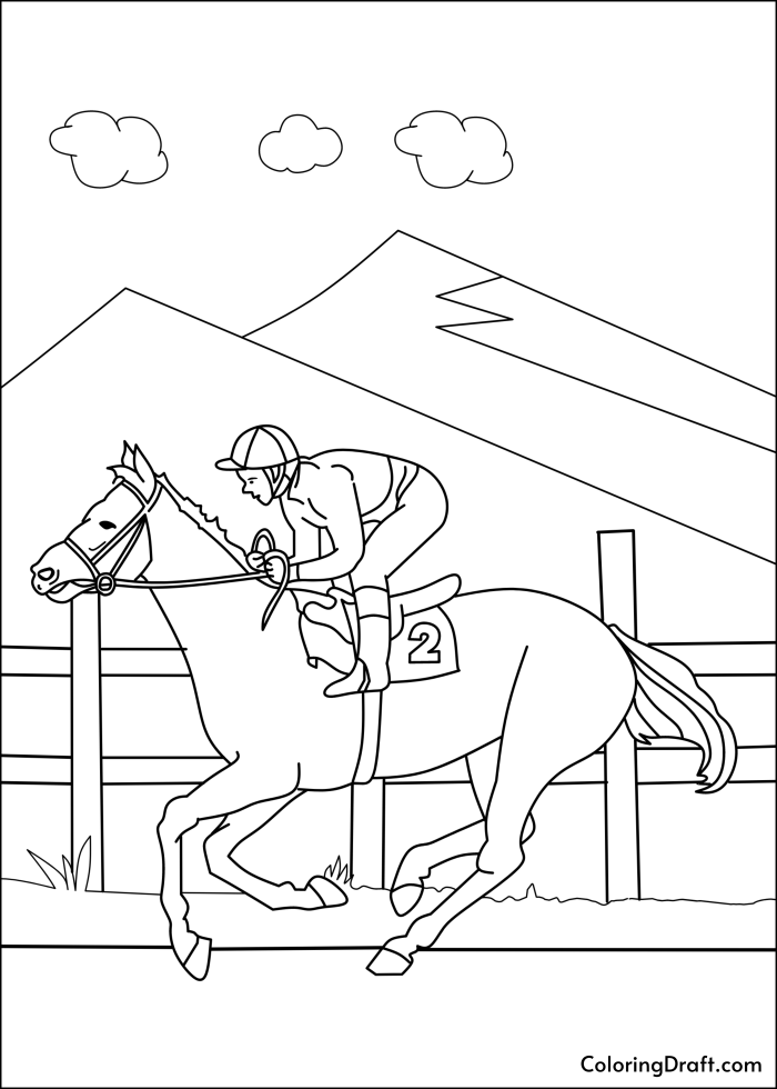 Race Horse Coloring Pages Race Horse Coloring Pages