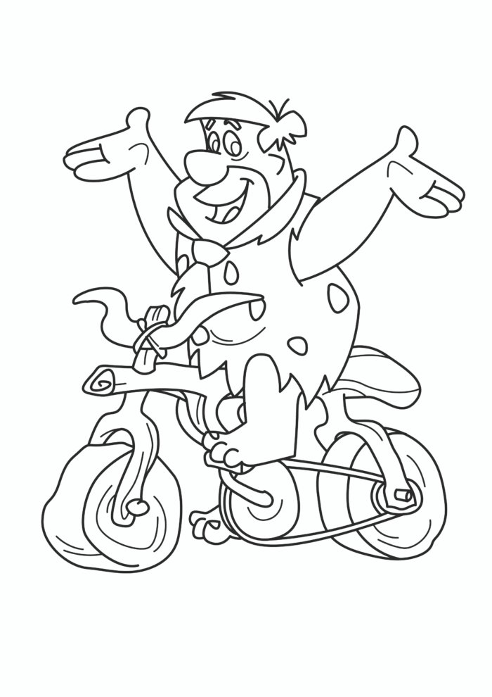 Fred Flintstone Riding Bike Coloring Pages Fred Flintstone Riding Bike Coloring Pages