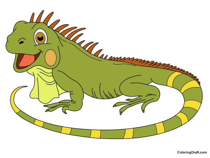 Iguana Coloring Pages Sample