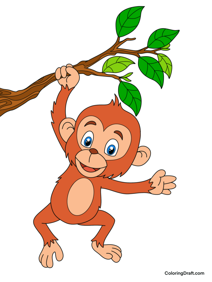 Monkey Coloring Pages Sample