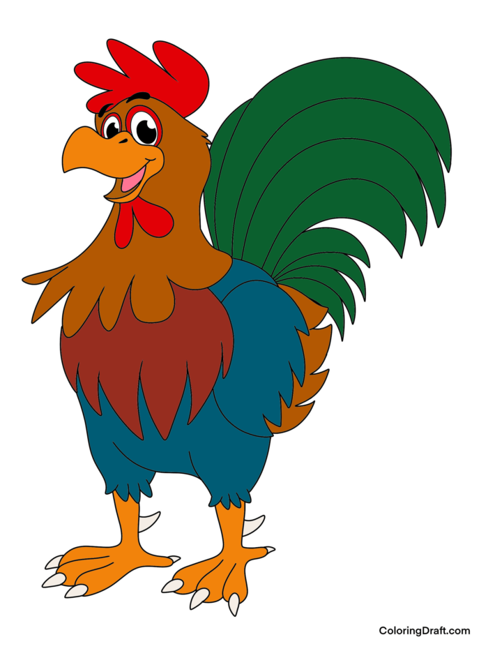 Rooster Coloring Pages Sample