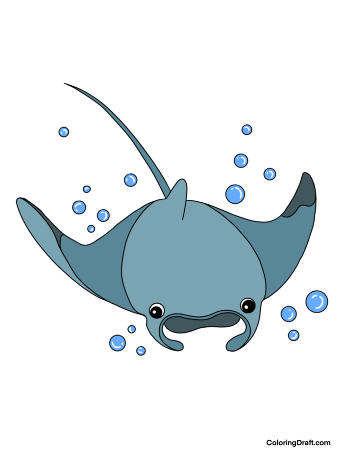 Manta Ray Coloring Pages Sample