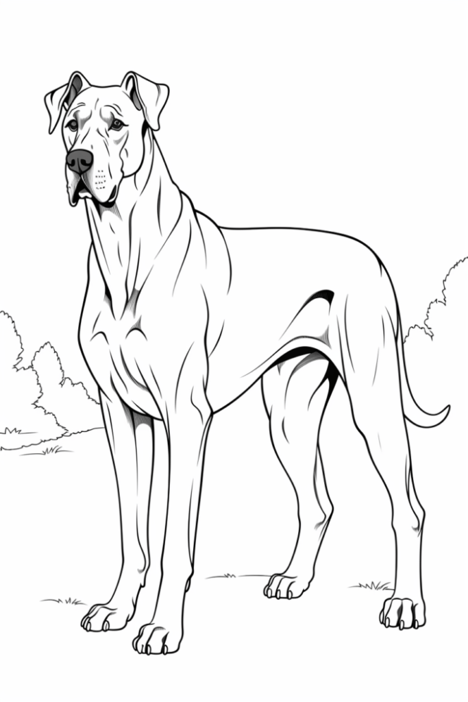 Great Dane Coloring Pages Great Dane Coloring Pages