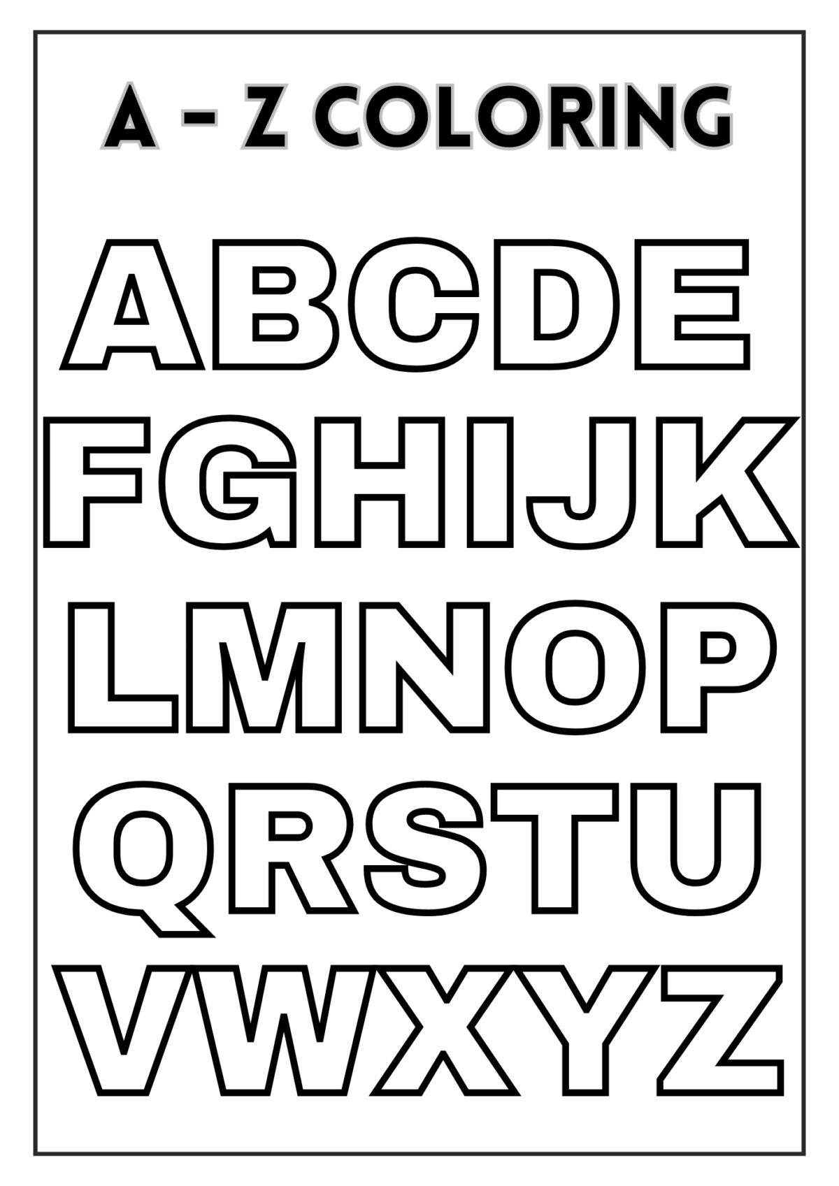 A - Z Alphabet Coloring Pages - ColoringDraft.com