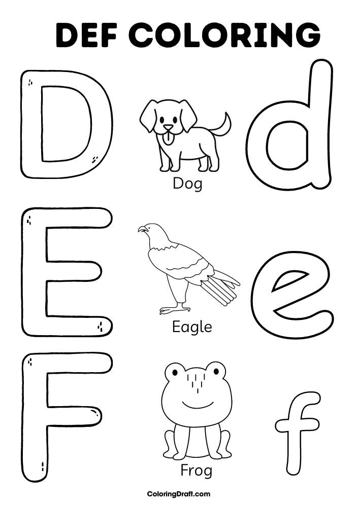 D E F Coloring Pages