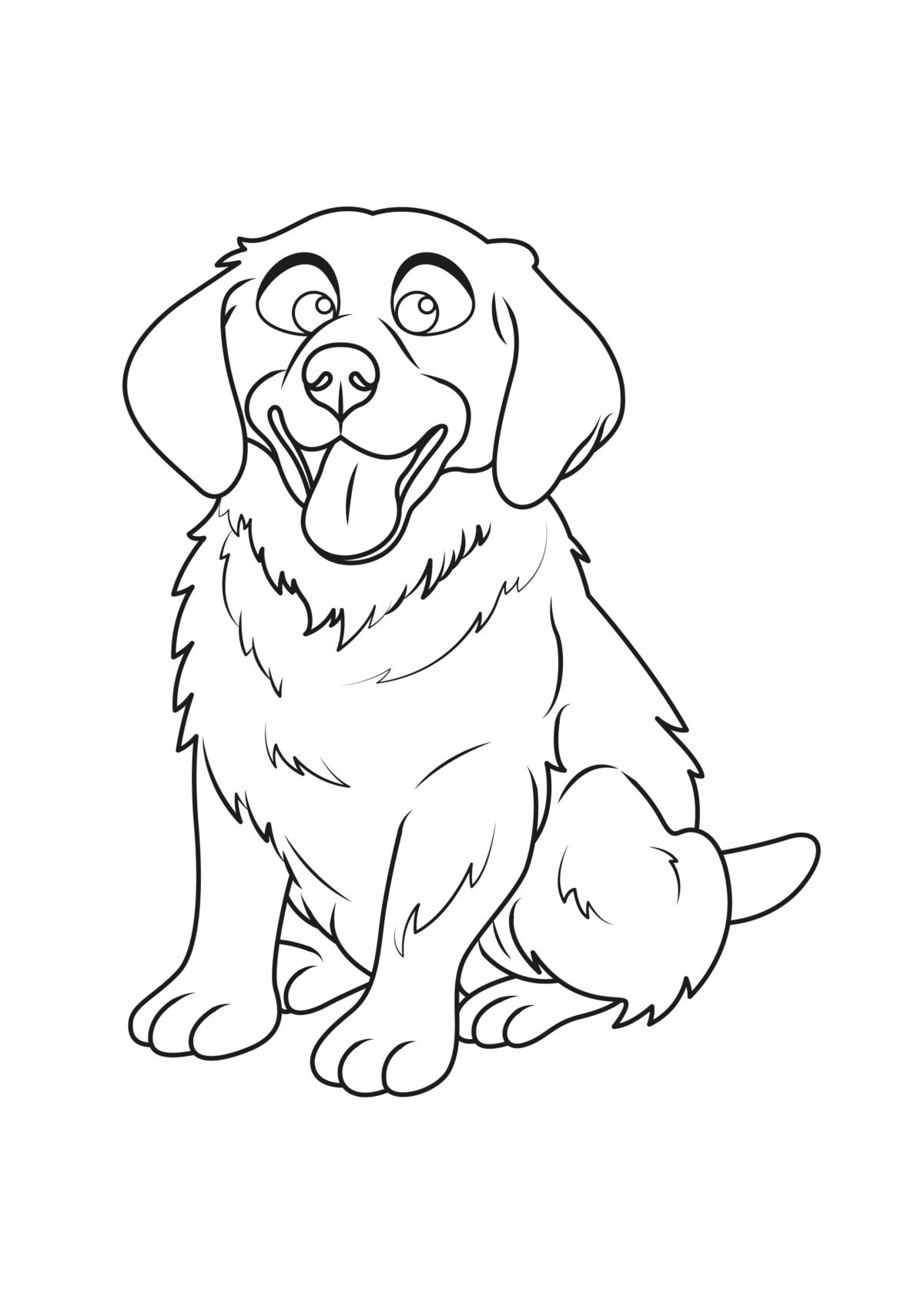 Golden Retriever Coloring Pages - ColoringDraft.com