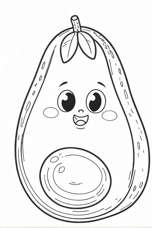 Avocado Coloring Pages Avocado Coloring Pages