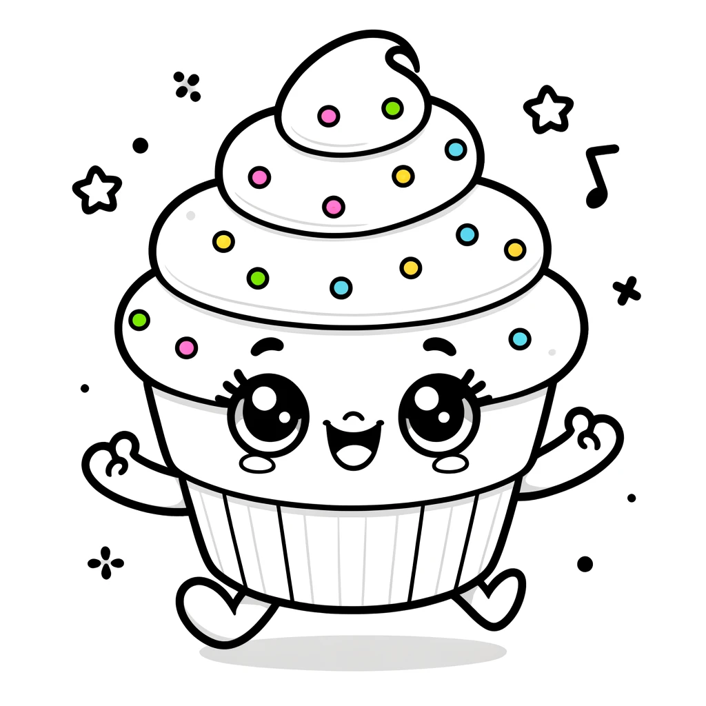 Cupcake Dancing Coloring Pages