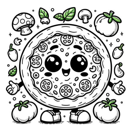 Funny Pizza Coloring Pages