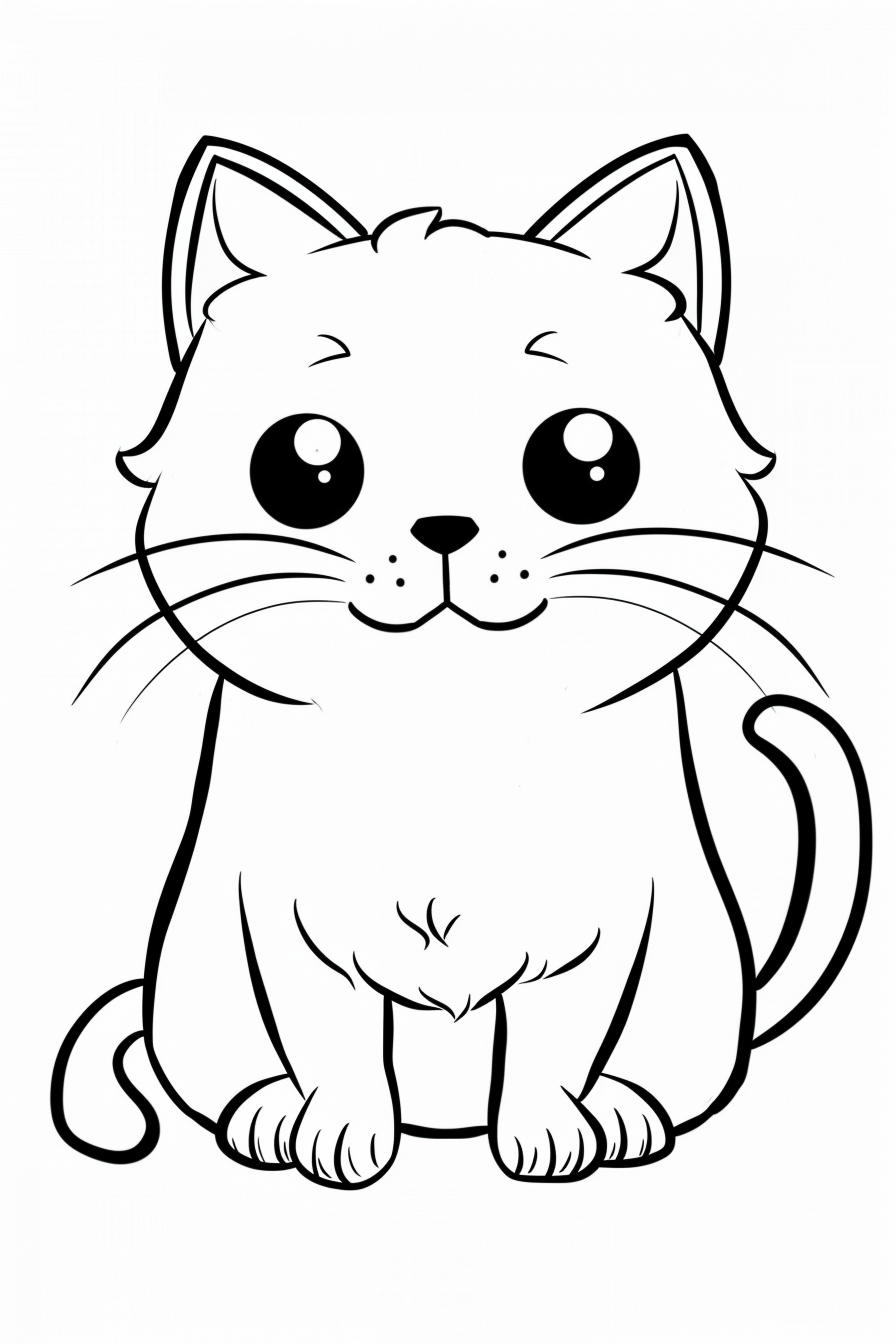 Kawaii Cat Coloring Pages Kawaii Cat Coloring Pages