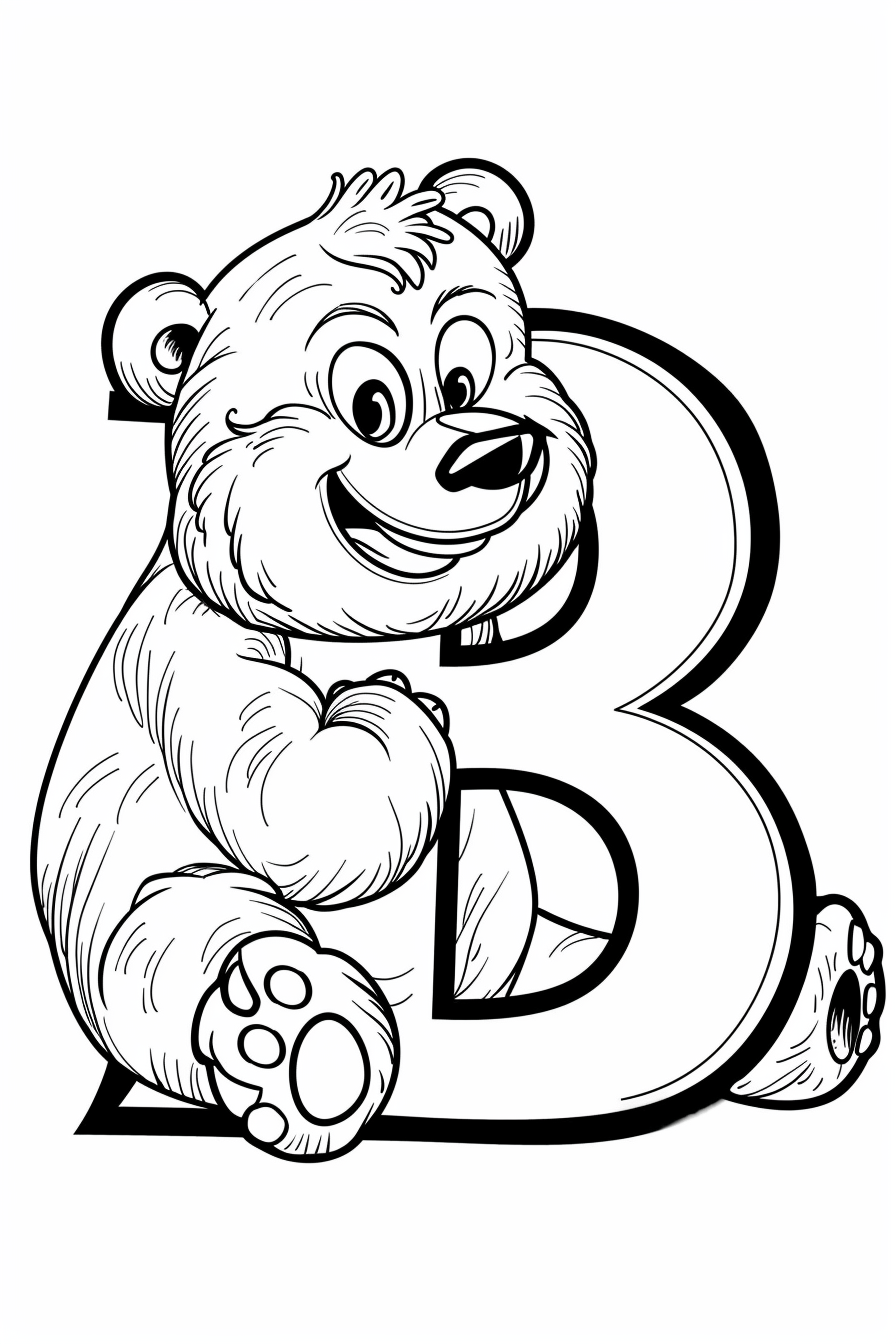 Letter B Bear Coloring Pages Letter B Bear Coloring Pages