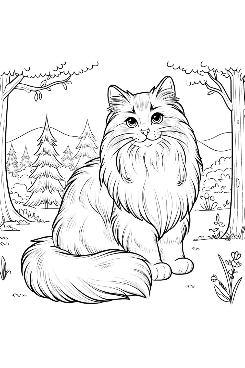 Norwegian Forest Cat Coloring Pages