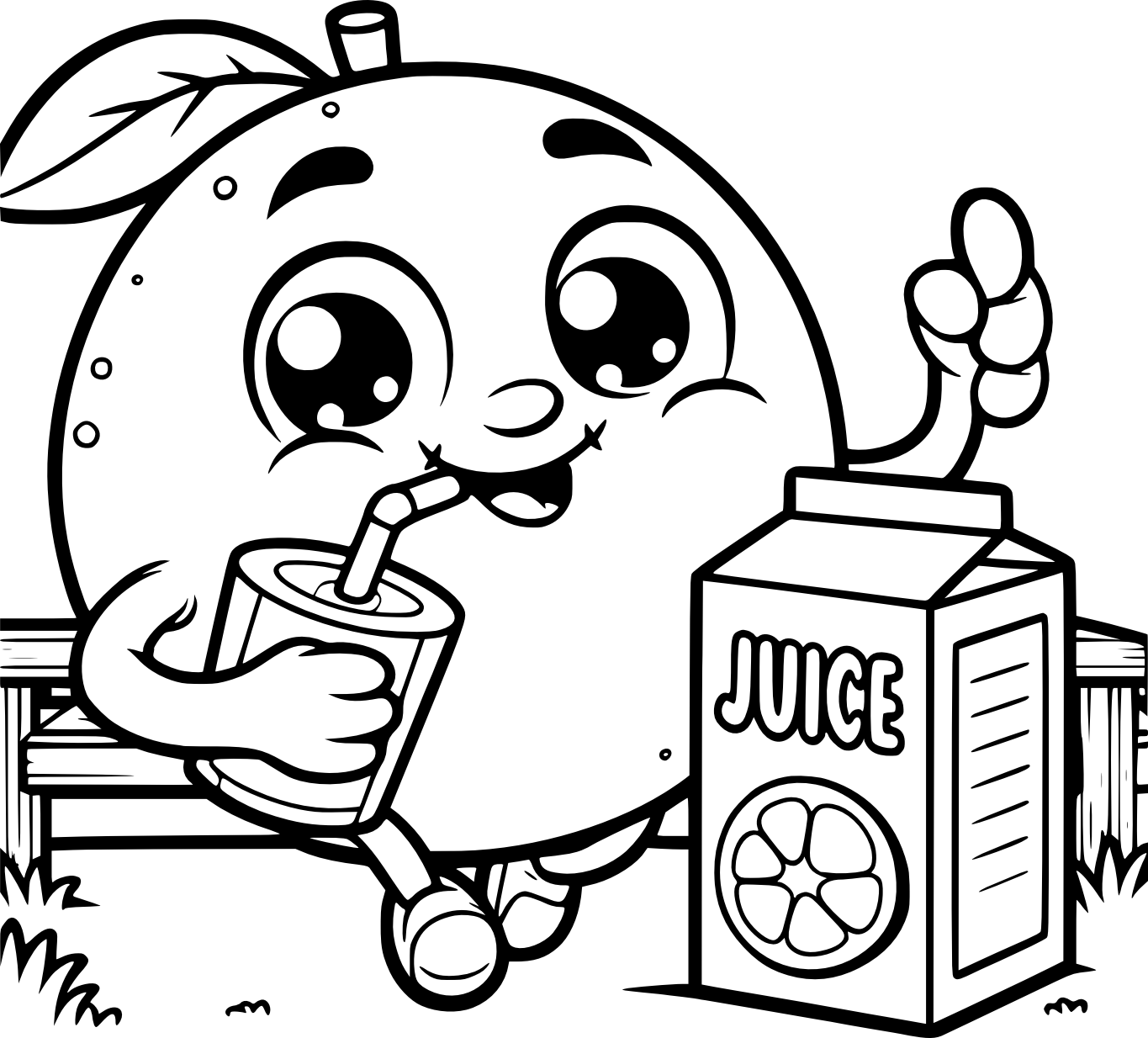 Orange Sipping Juice Coloring Pages Orange Sipping Juice Coloring Pages
