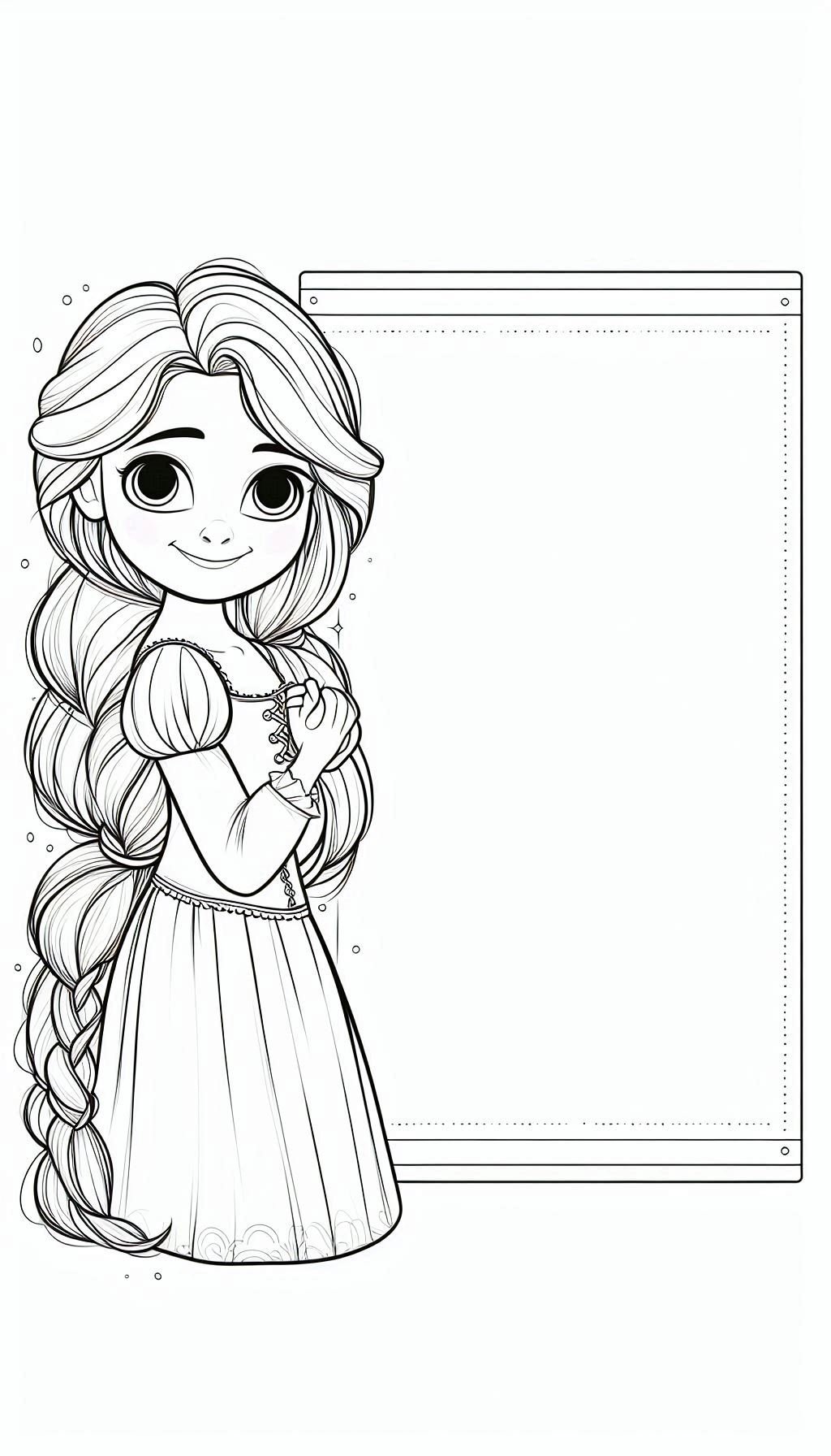 Rapunzel Board Coloring Pages 2