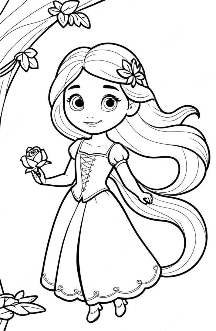 Rapunzel Coloring Pages