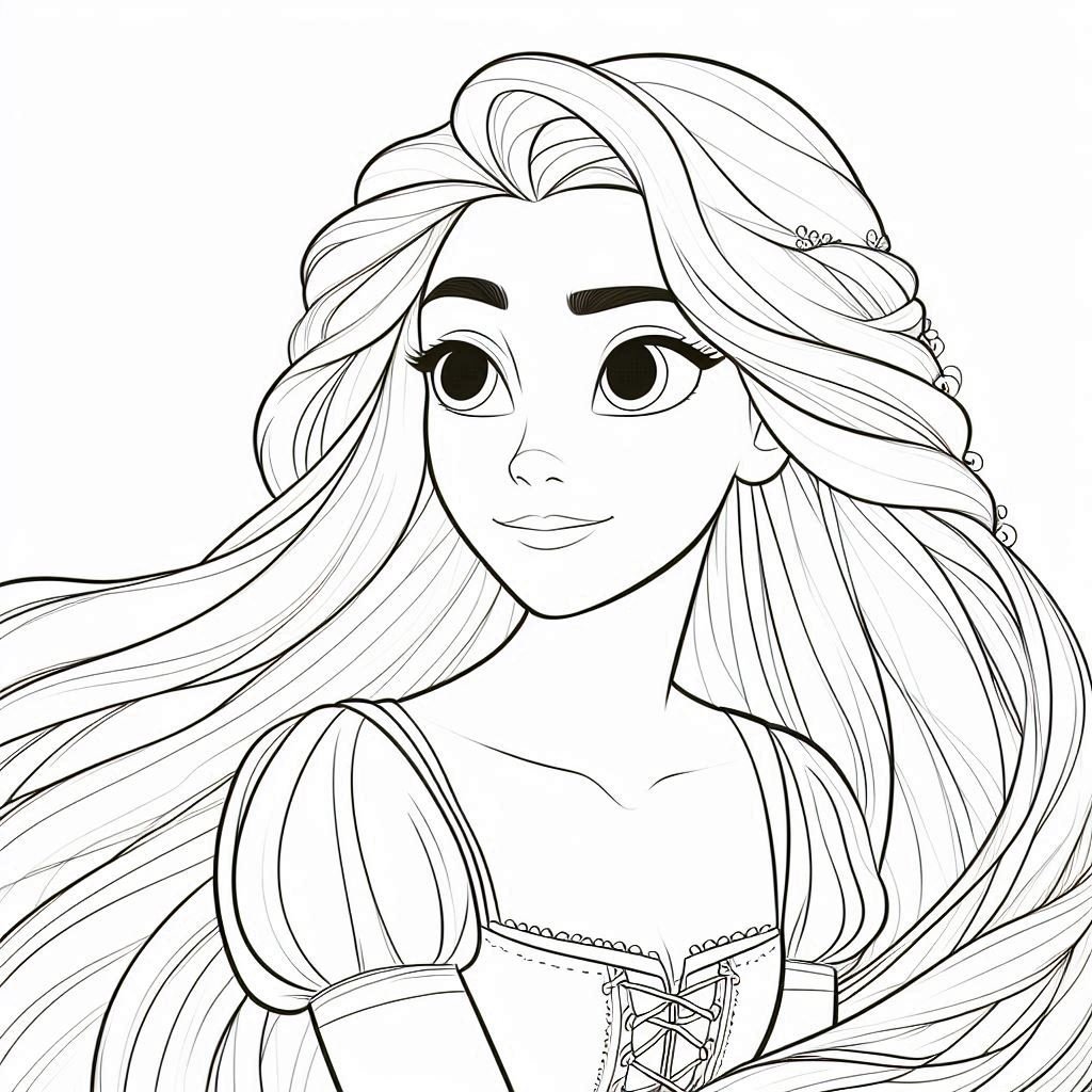 Rapunzel Smile Coloring Pages
