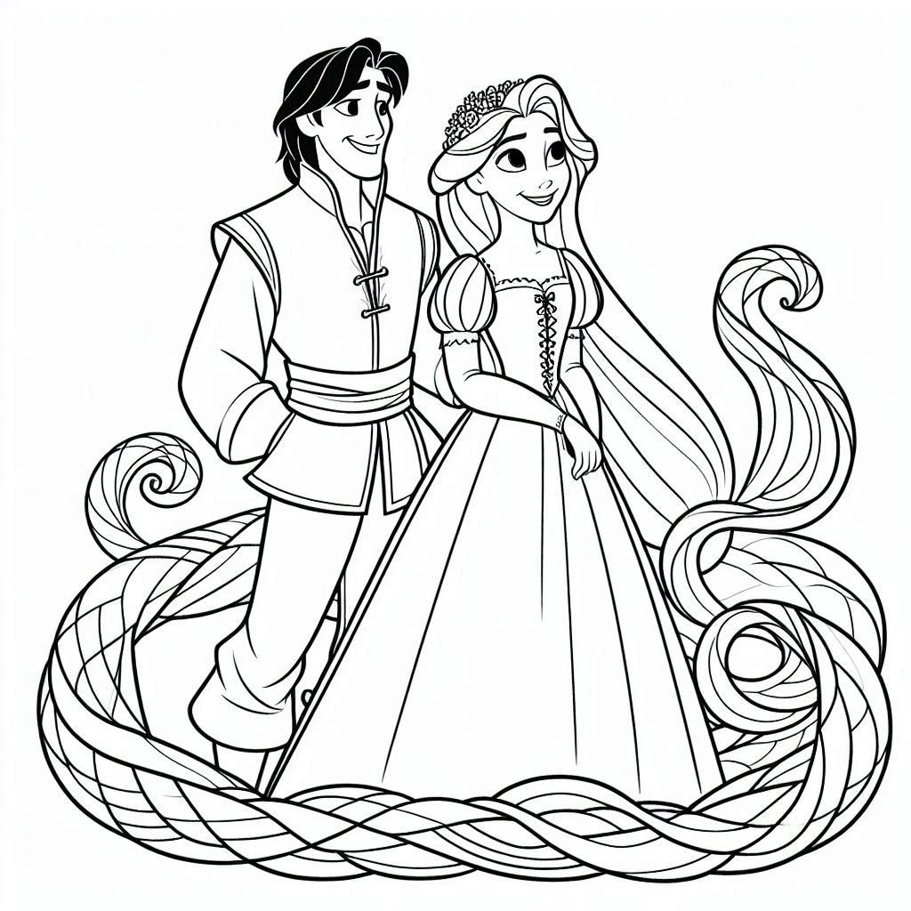 Rapunzel And Pascal Coloring Pages 2