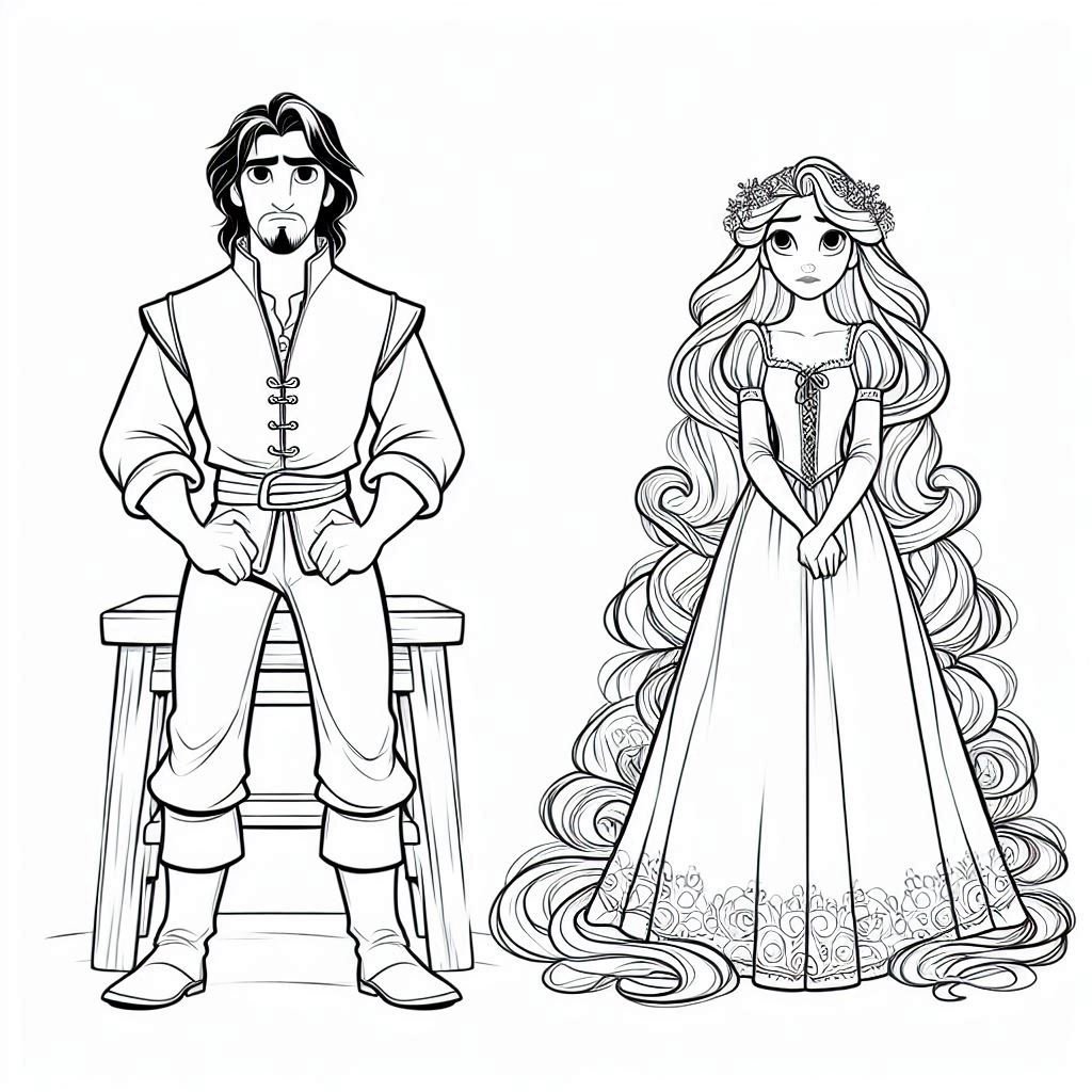 Rapunzel And Pascal Coloring Pages