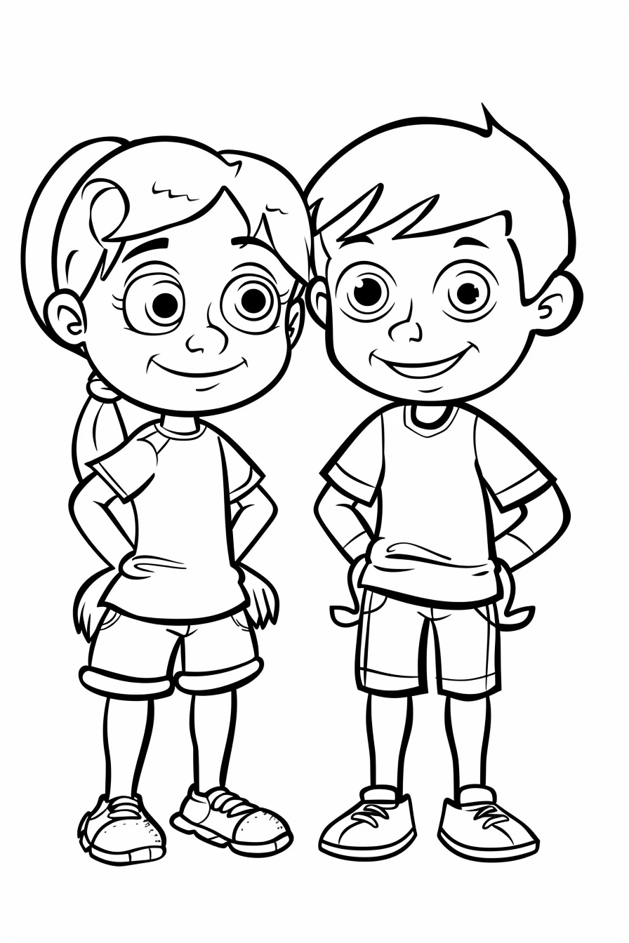 Boy Girl Children Coloring Pages 3