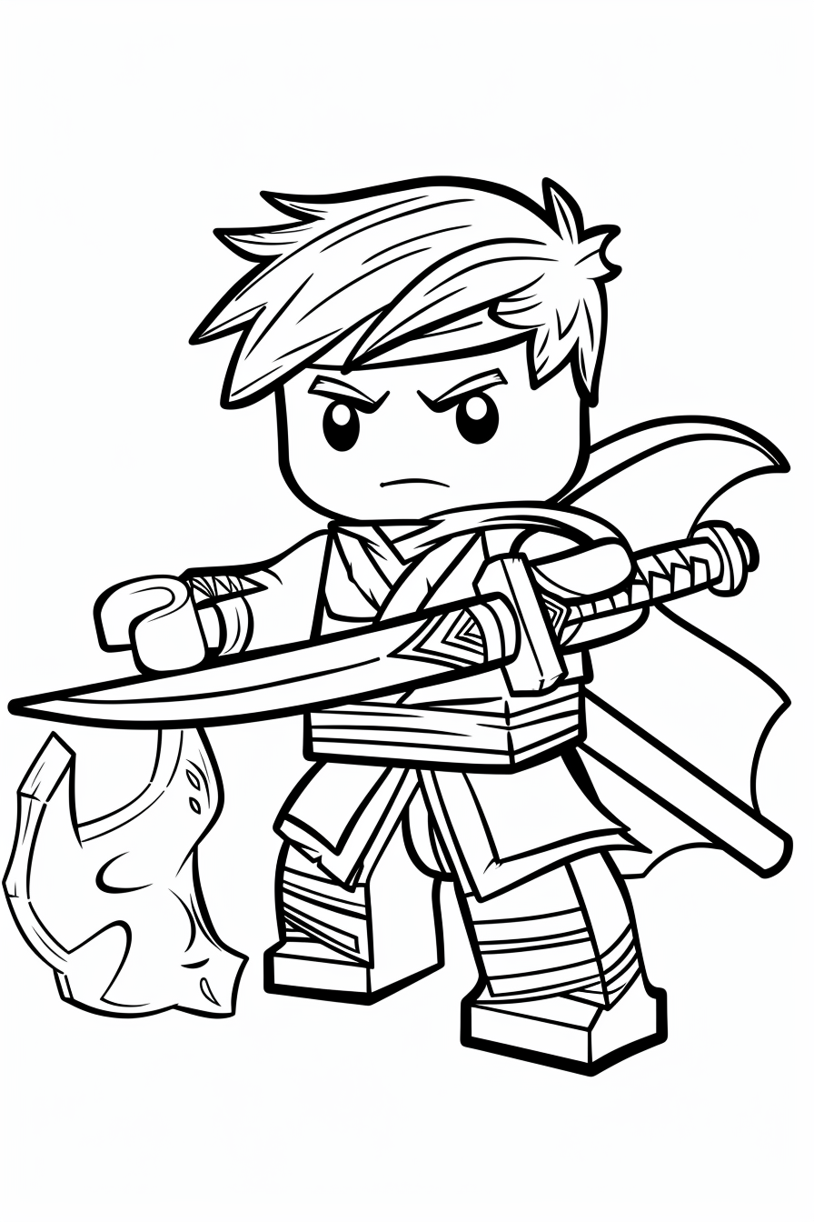 Jay Walker With Sword Ninjago Coloring Pages