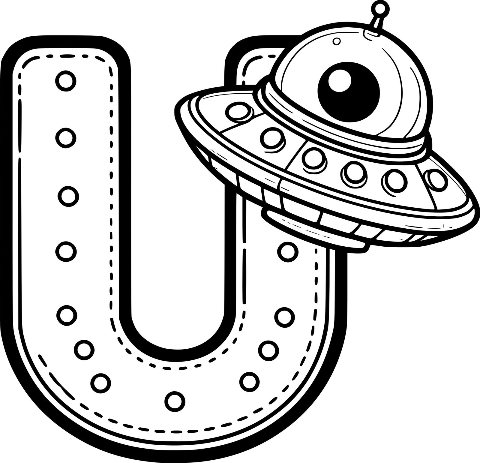 Ufo Letter U Coloring Pages Ufo Letter U Coloring Pages
