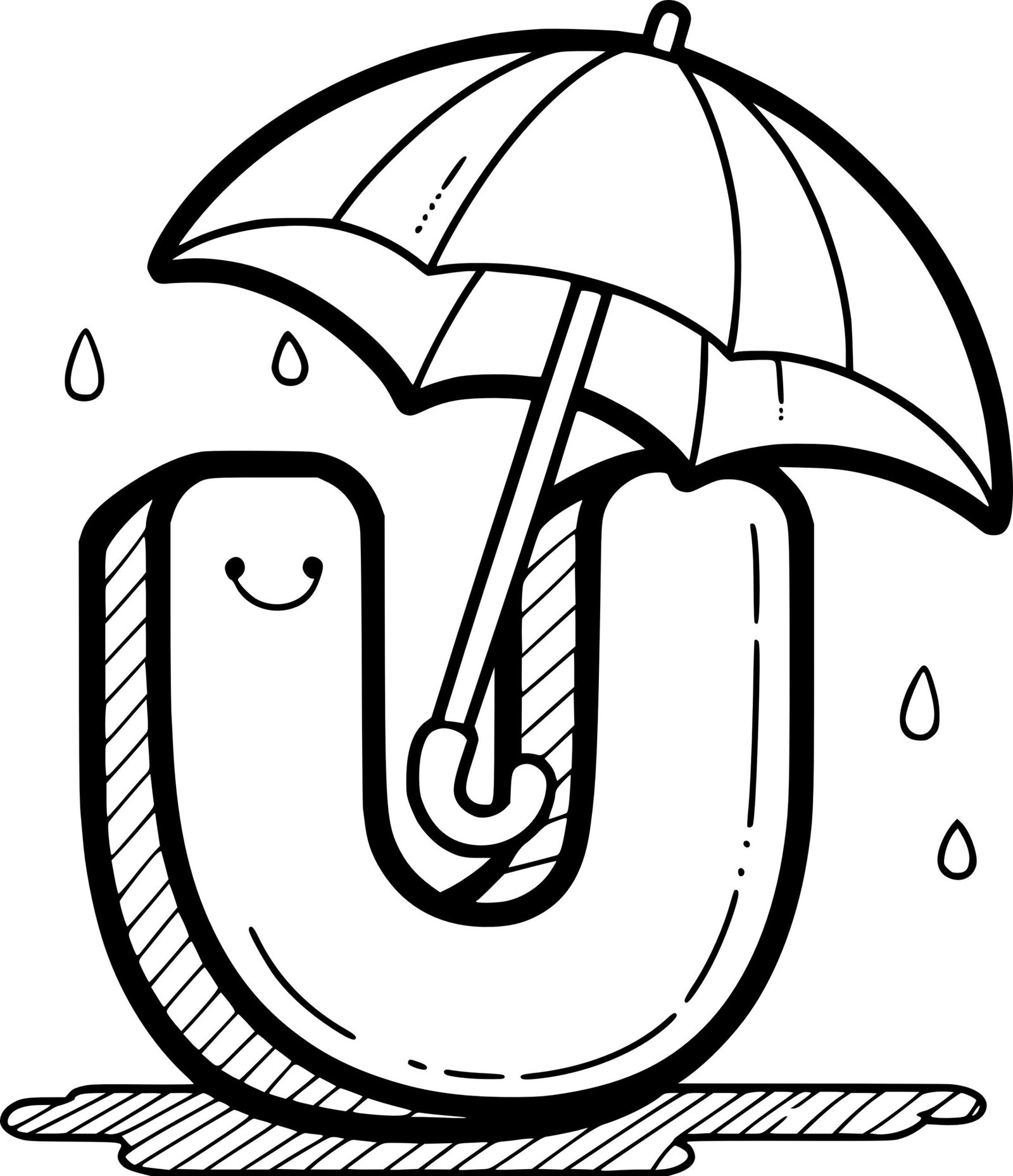Umbrella Letter U Coloring Pages Umbrella Letter U Coloring Pages