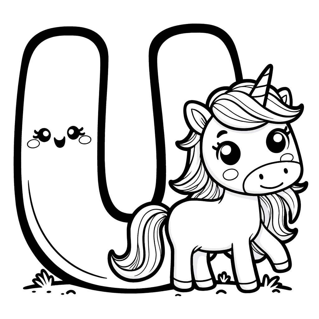 Unicorn Letter U Coloring Pages Unicorn Letter U Coloring Pages