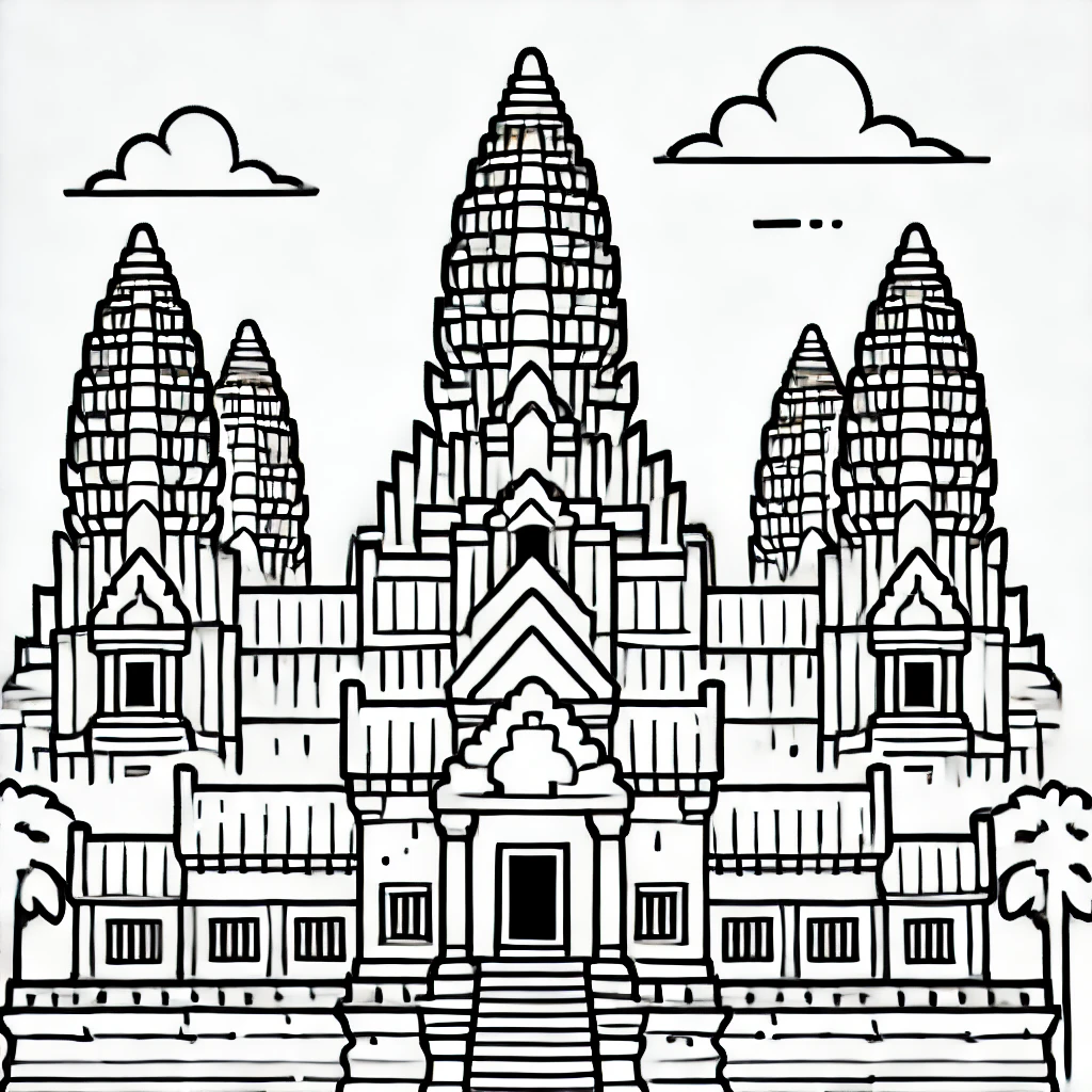 Angkor Wat Coloring Pages Angkor Wat Coloring Pages