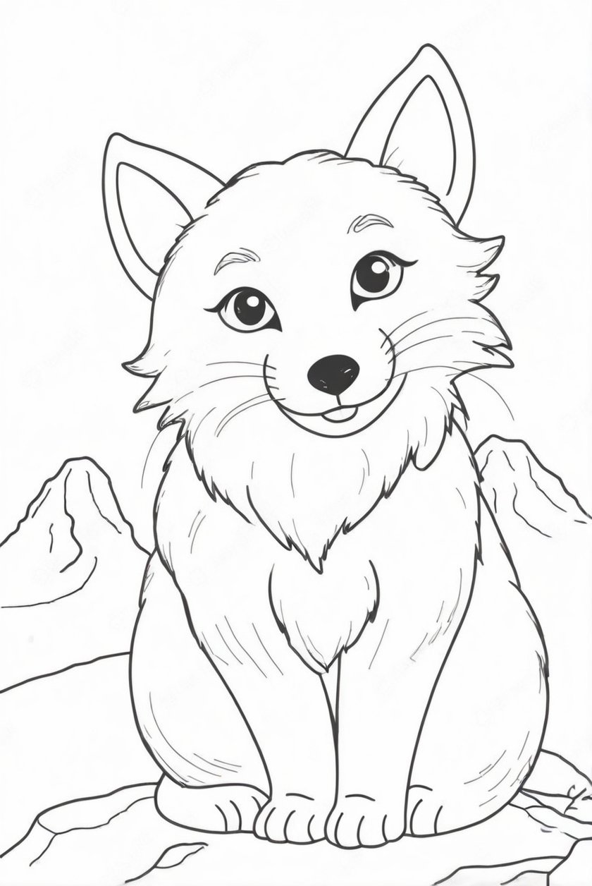 Arctic Fox Coloring Pages 2