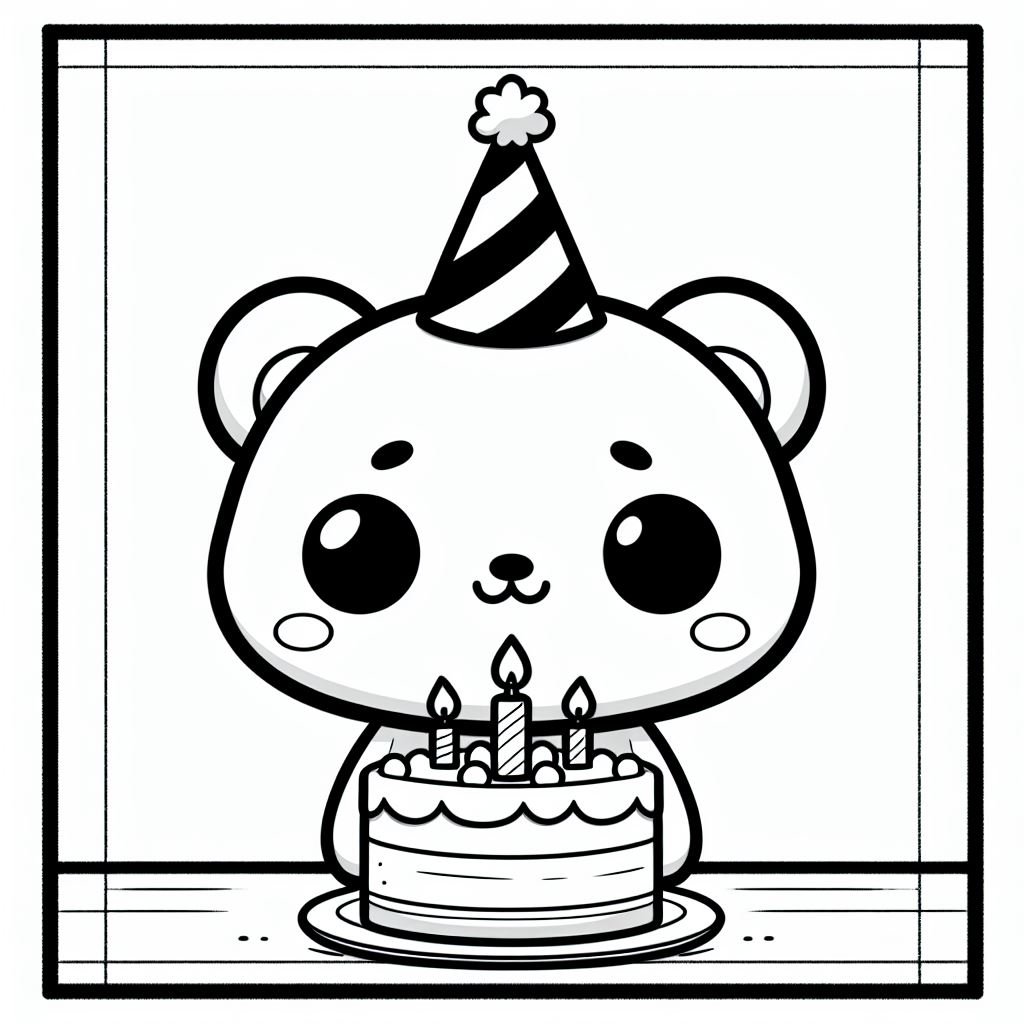 Birthday bear coloring pages coloringdraft