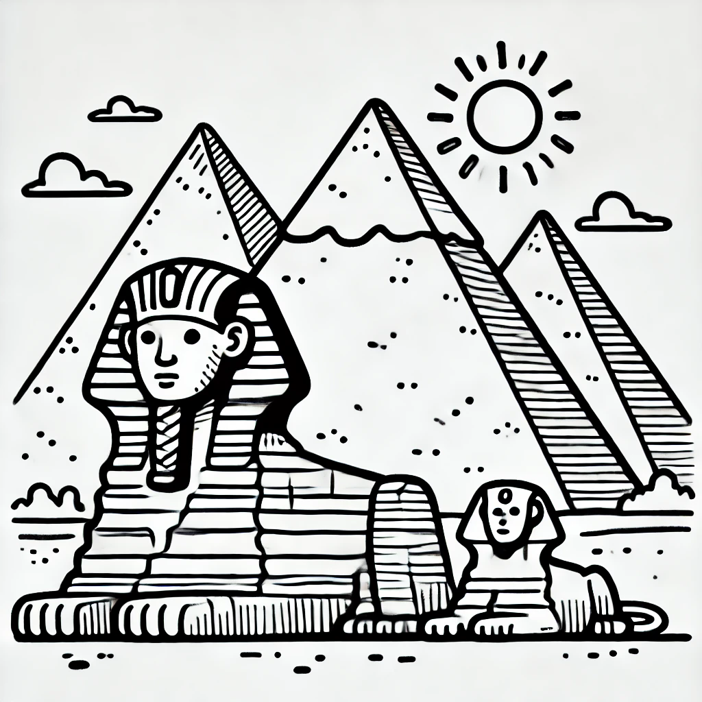 Cartoon Pyramids Of Giza Coloring Pages