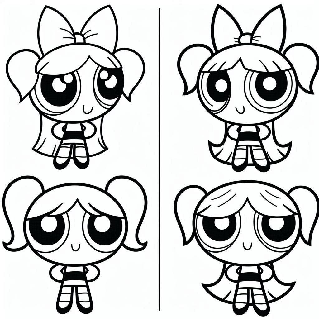 Cure Powerpuff Girls Coloring Pages