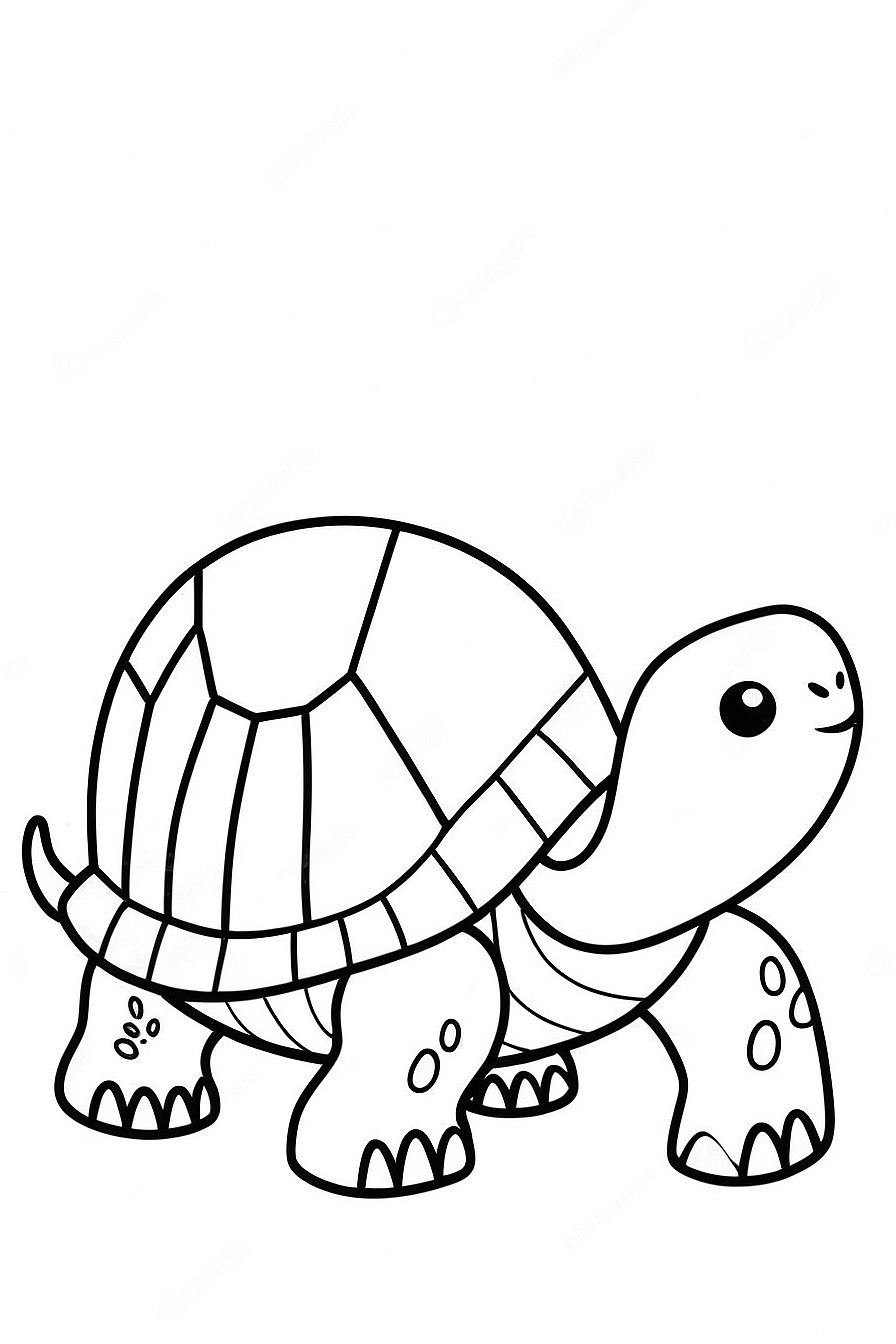 Cute Turtle Walking Coloring Pages 3