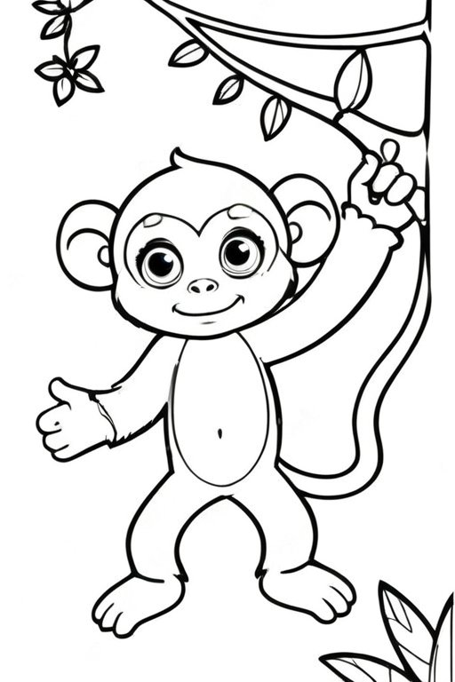 Monkey Coloring Pages For Kids