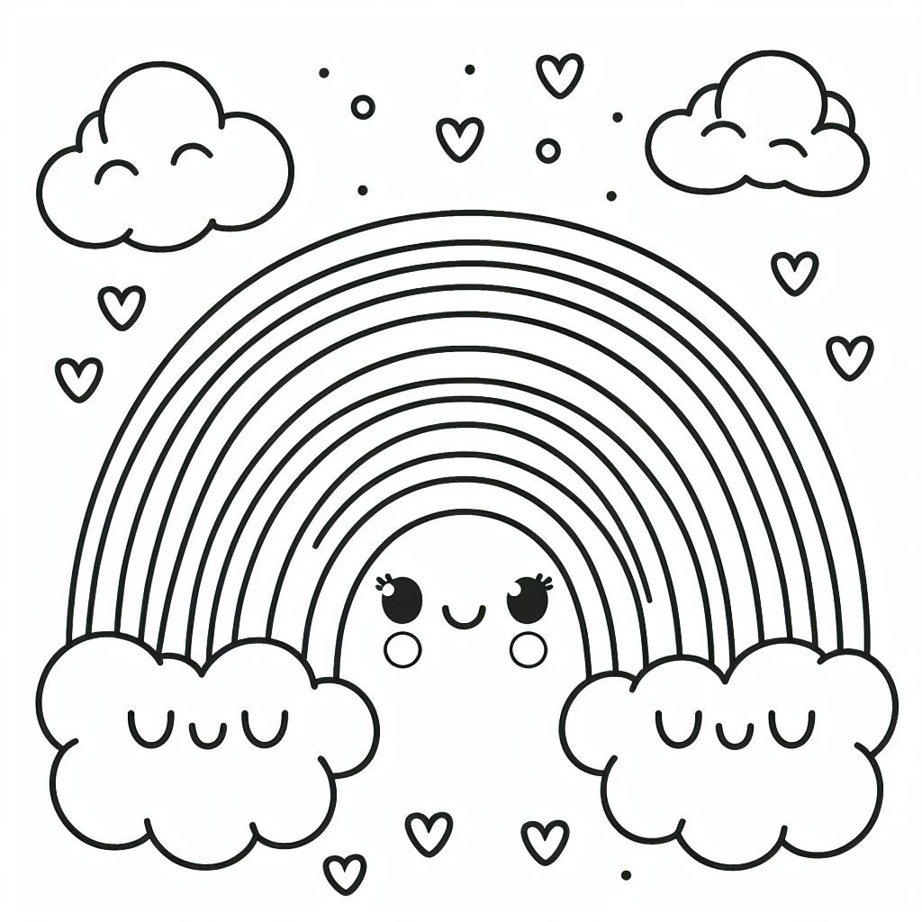 Happy Rainbow Coloring Pages