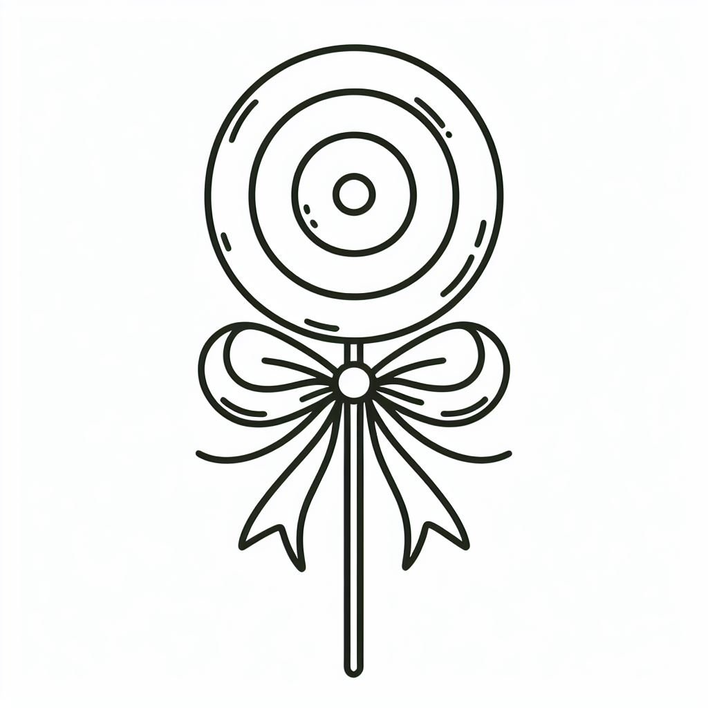 Lollipop With Bow Coloring Pages