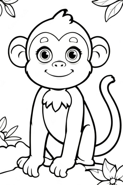 Monkey 5 Coloring Pages