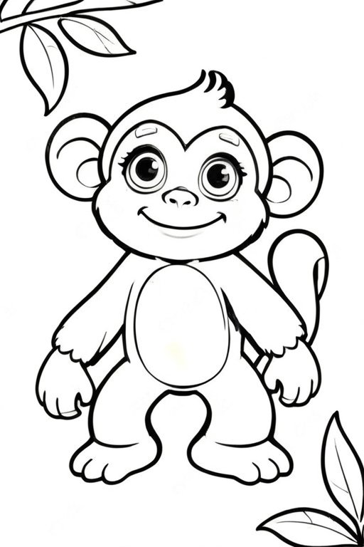 Monkey 8 Coloring Pages