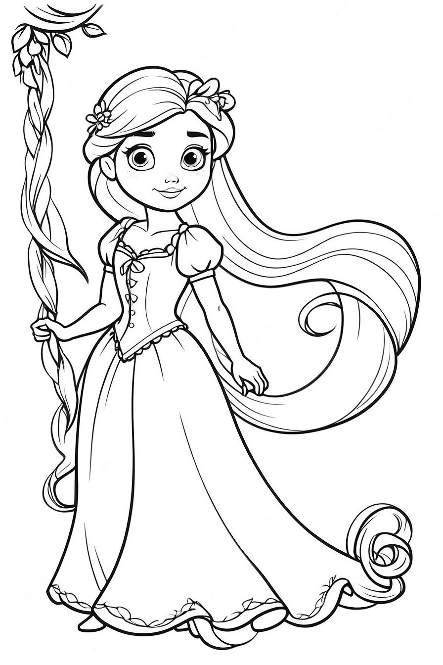 Rapunzel Coloring Pages 1