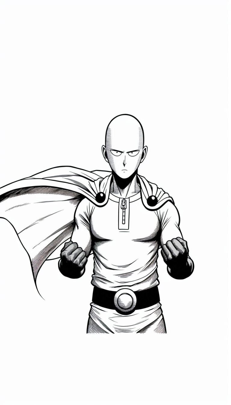 Saitama Coloring Pages - ColoringDraft.com