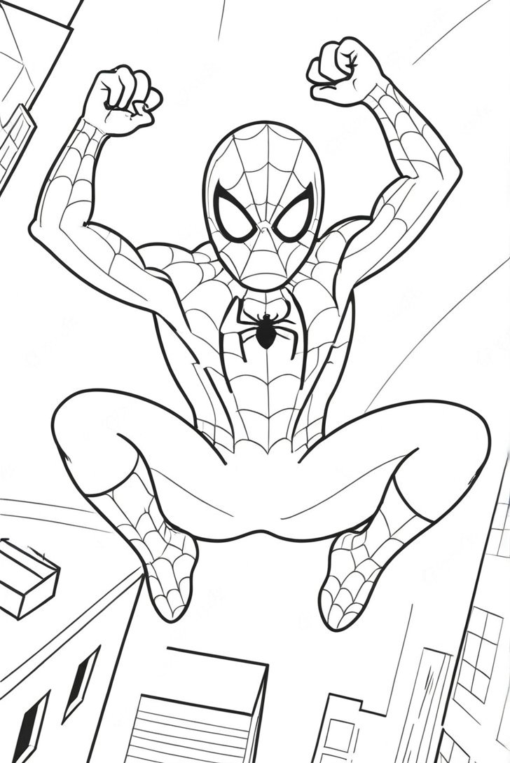 Spiderman Fly Coloring Pages