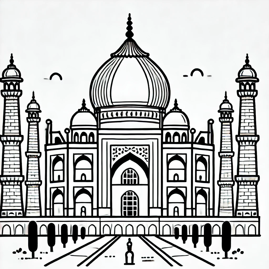 Taj Mahal Coloring Pages - ColoringDraft.com
