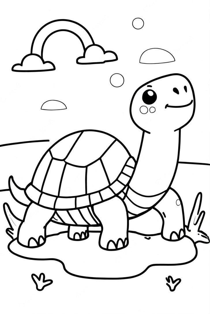Turtle Sunny Day Coloring Pages 3