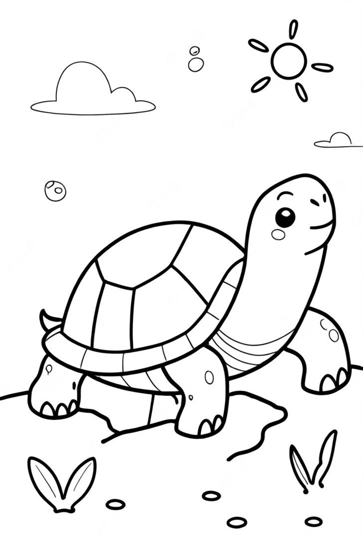 Turtle Under The Sun Coloring Pages 3