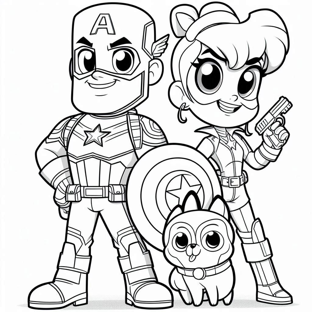 Captain America Family Coloring Pages